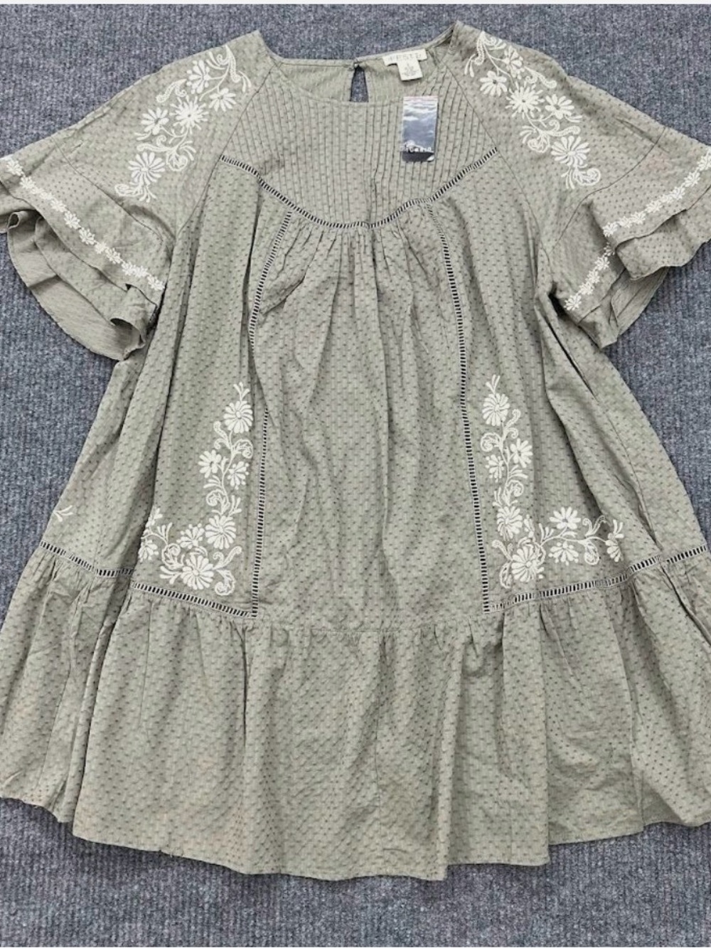 torrid Olive Green Embroidered Mini Dress